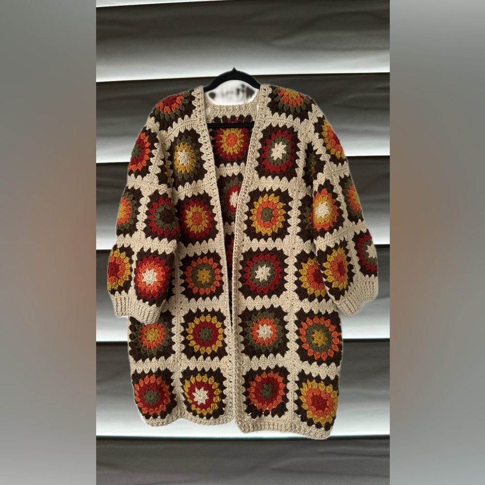 Crochet Granny Square Cardigan handmade